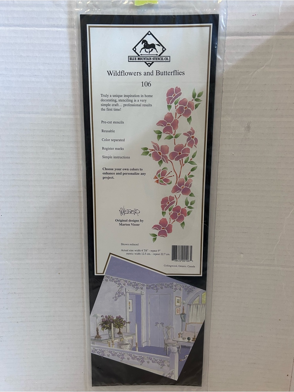 Blue Mountain Stencil Co. "Wildflowers and Butterflies 106" Stencil vintage